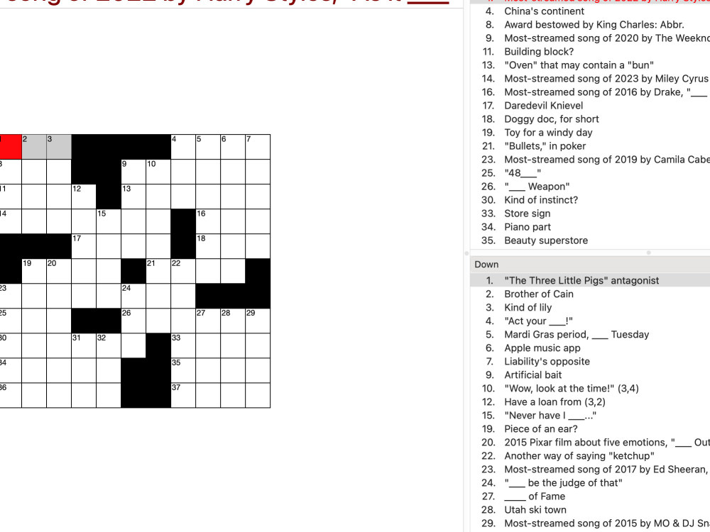 A fun crossword puzzle in a PUZ file format Upwork