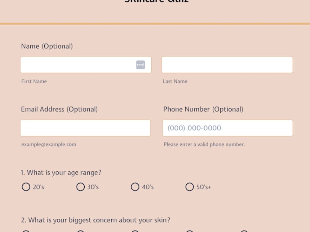 A jotform, typeform, google form, cognito form, surveys, formstack