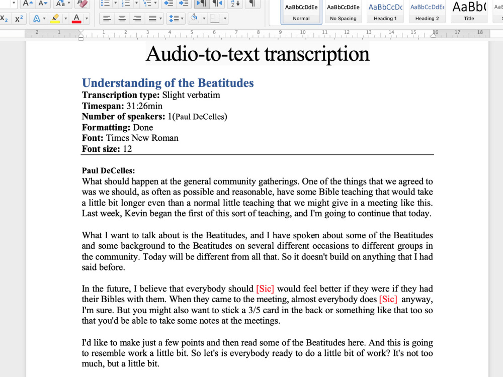 A high quality audio video podcast phone call webinar transcription ...