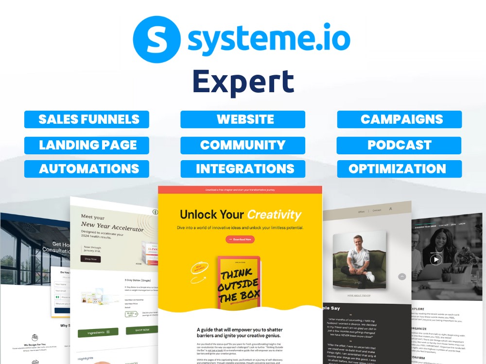 Systeme io sales funnel and landing page designs with high conversion ...