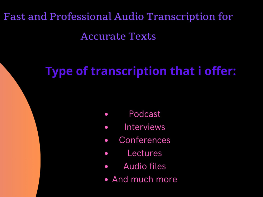 Transcribing Fast Fast and Professional Audio Transcription for Accurate Texts | Upwork