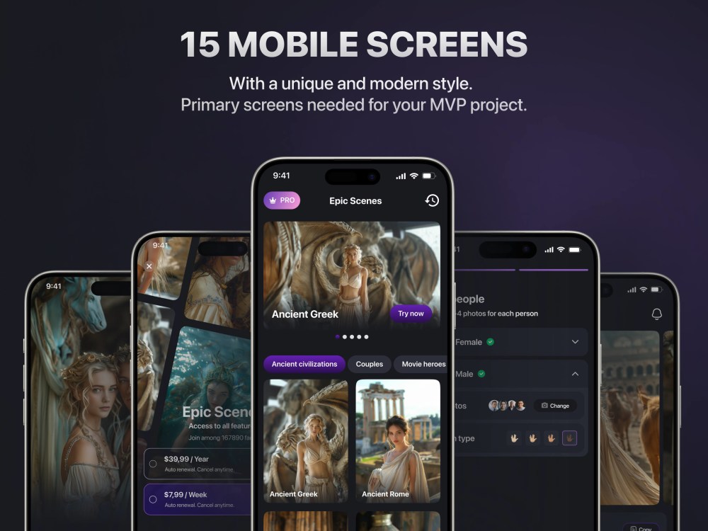 MVP UI/UX Design Bundle | Mobile app + Landing page + AppStore ...