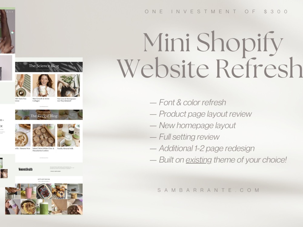 A Shopify Site Mini Refresh | Upwork