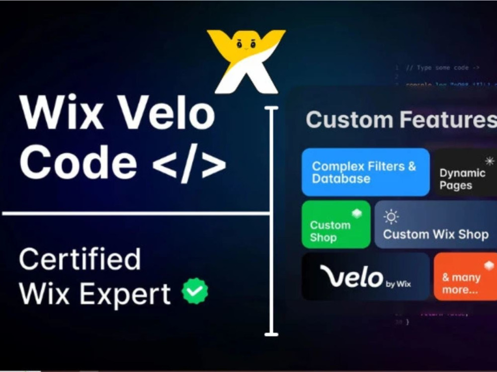 Wix website and add advanced wix custom code features | Upwork