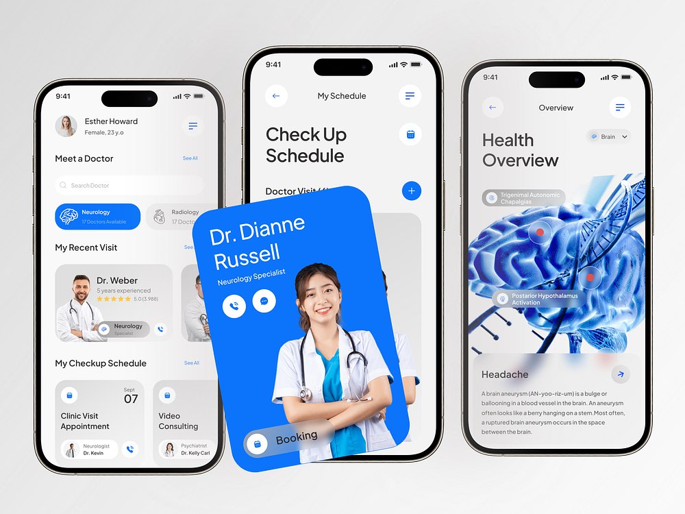 A Clean Healthcare Mobile App UI/UX design for both Android and iOS ...
