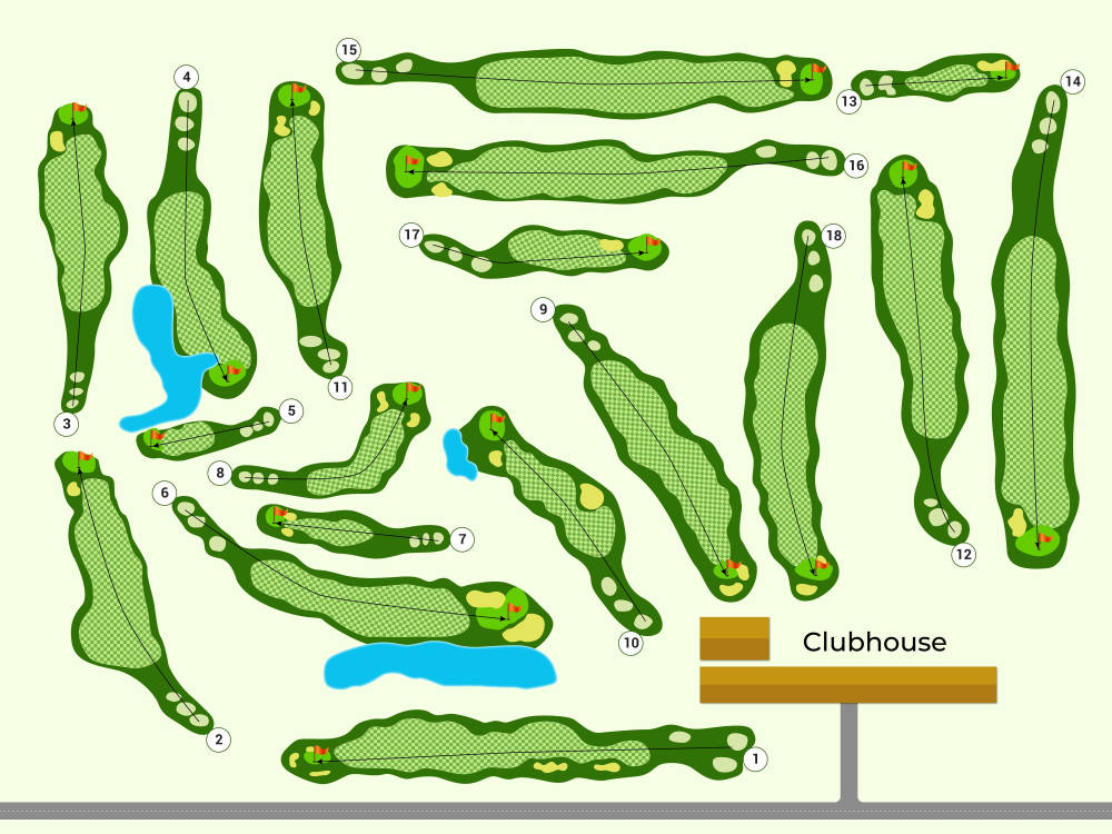 A golf course map drawing in illustrator | Upwork