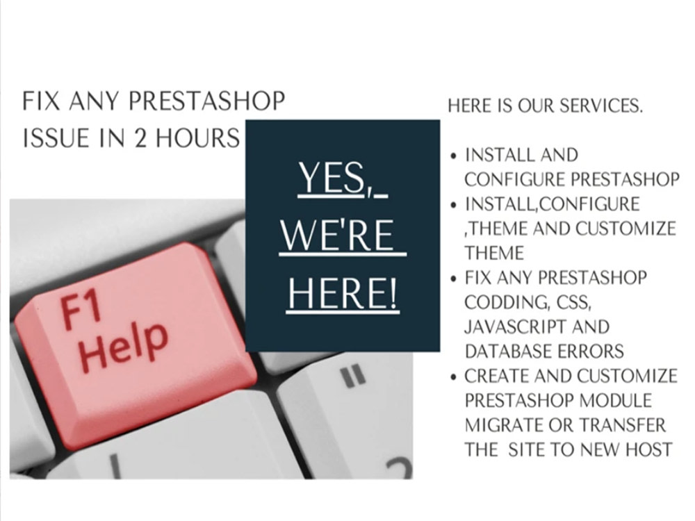 Fix prestashop problems, errors or any consumer support | Upwork