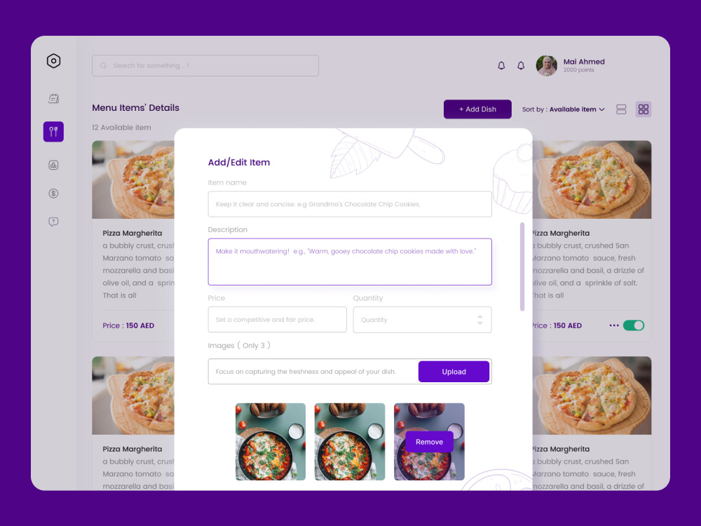 Food Ordering Dashboard UI/UX Design - Full Porjcet | Upwork