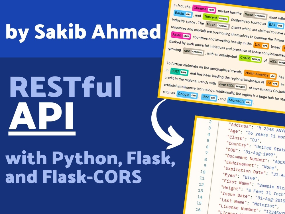 Restful api, web app with python flask | Upwork