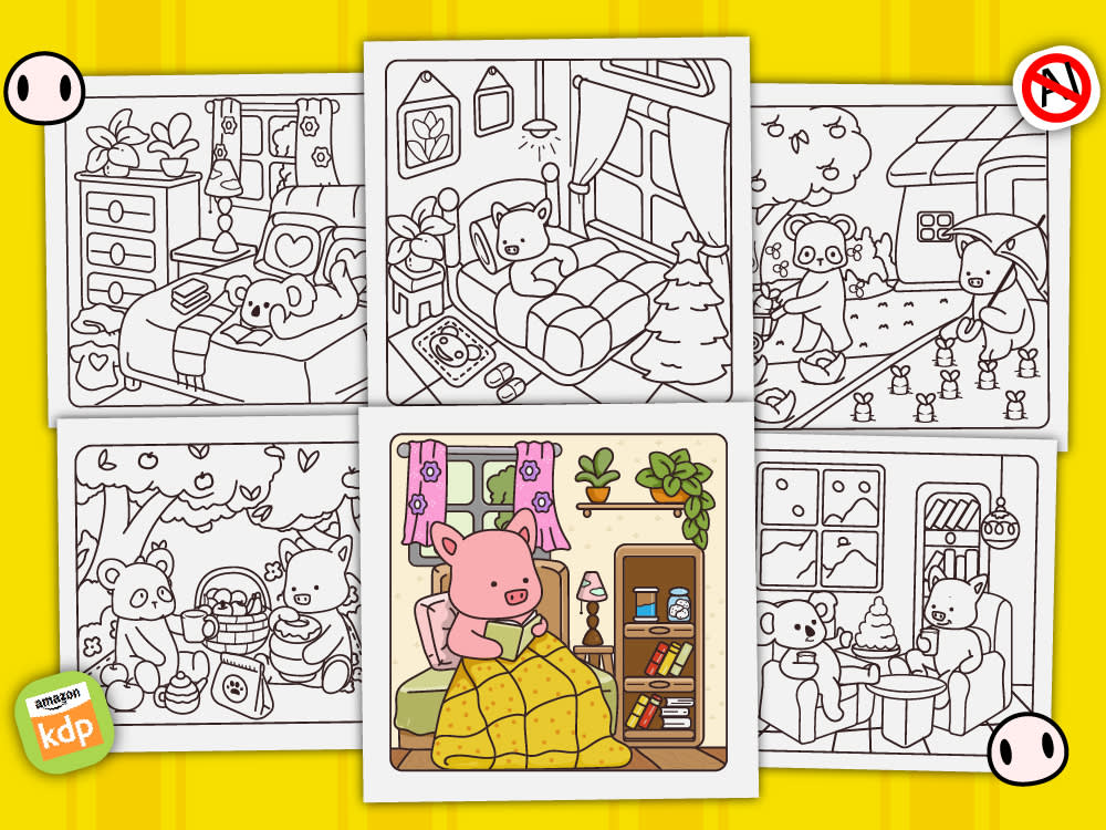 Cozy bold and easy coloring book pages for teens and adults | Upwork