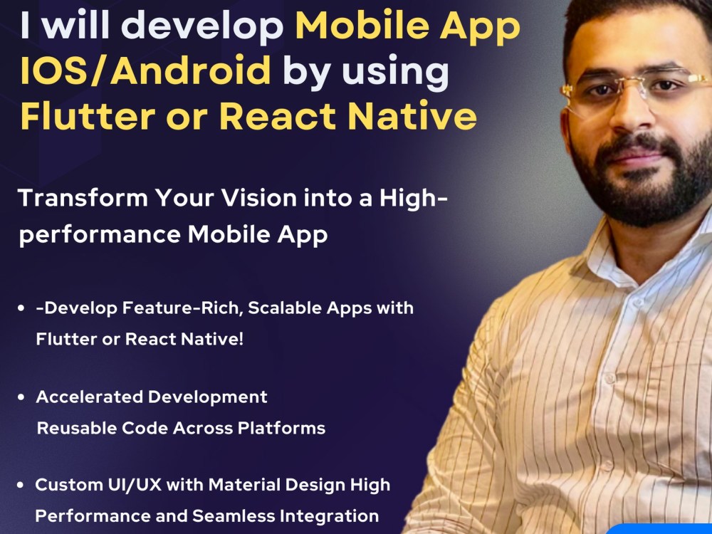 Mobile App IOS/Android by using React Native or Flutter | Upwork