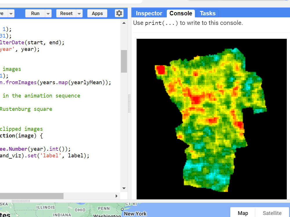 Python & Google Earth Engine code of geospatial analysis | Upwork