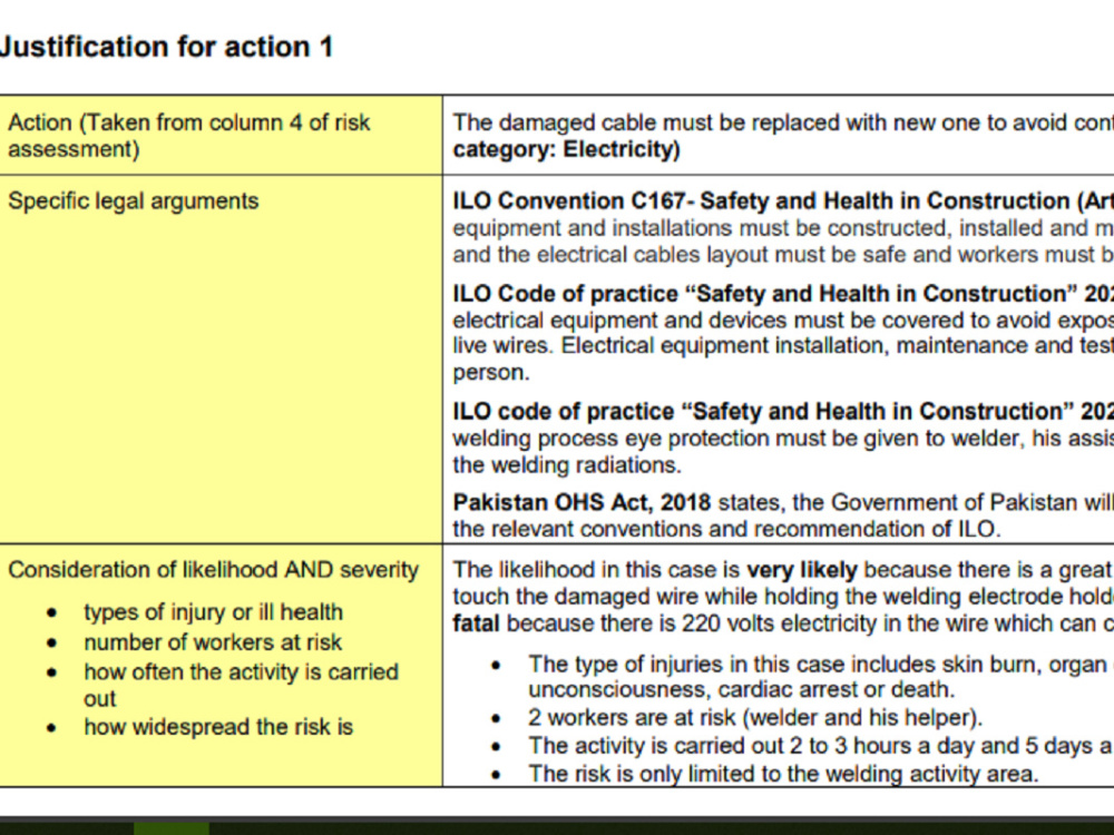 NEBOSH Risk Assessment Report Upwork