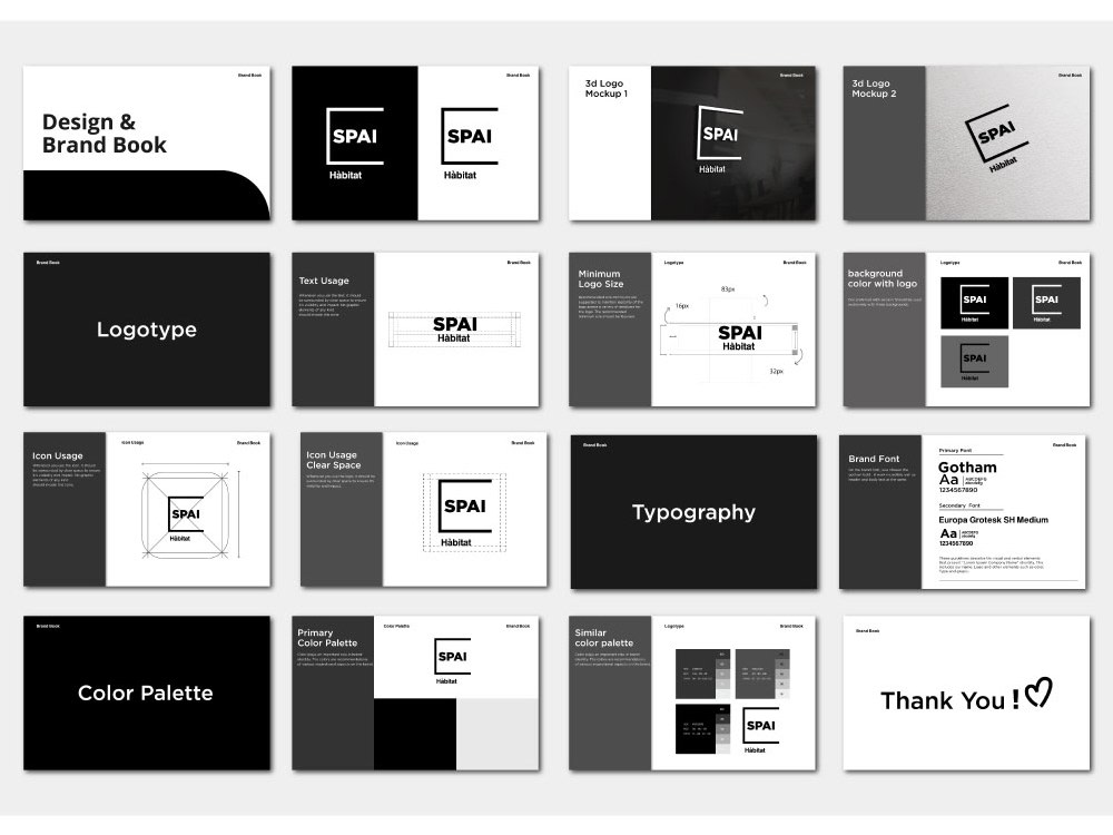 Trendy minimalist logo with brand style guide or corporate identity ...