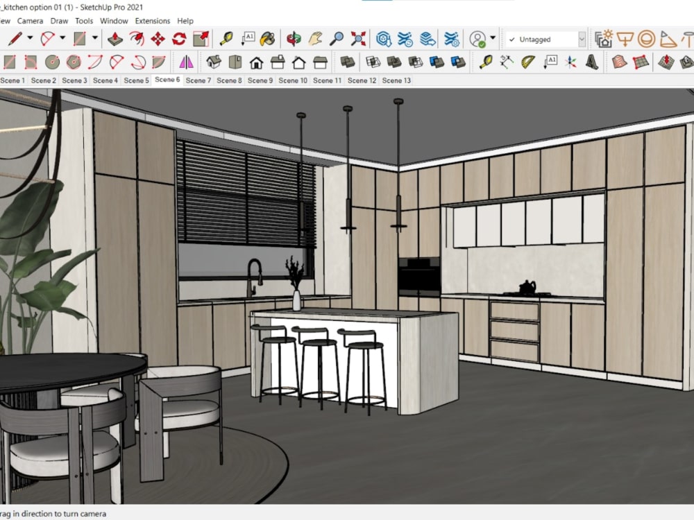 High quality design & realistic interior kitchen 3d modeling ...