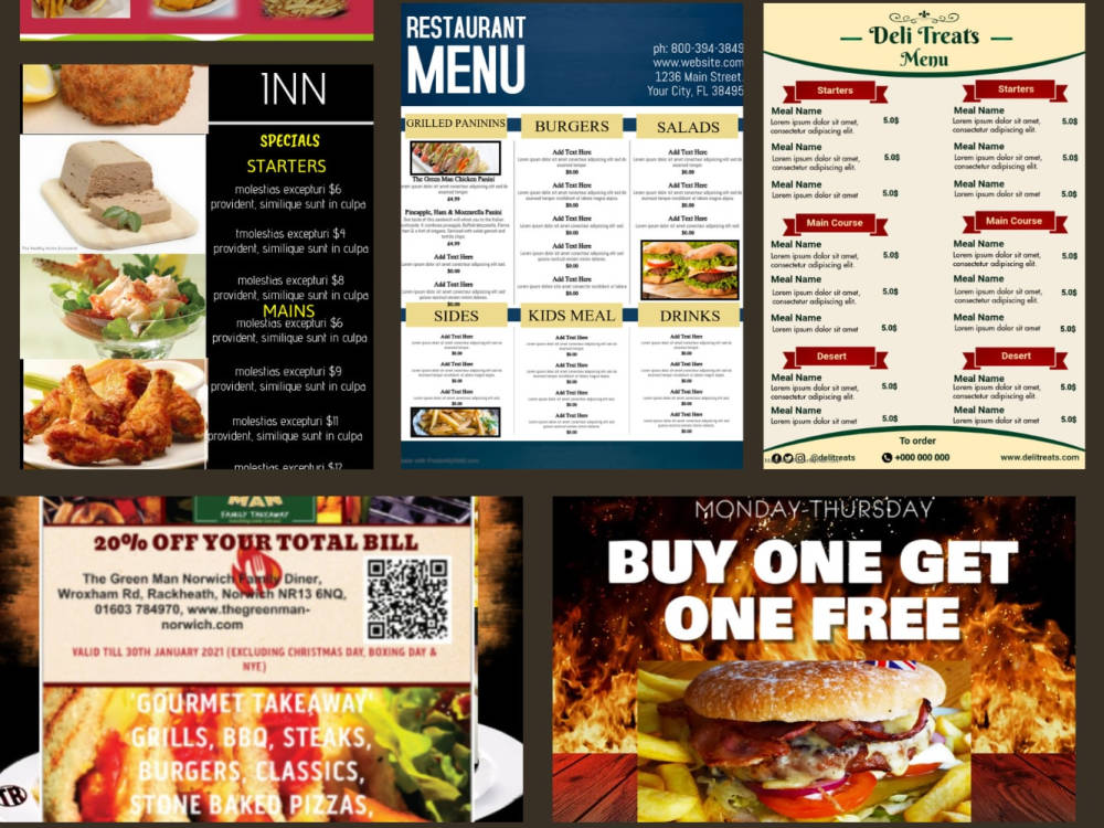 Menu With Visuals Stunning visuals for your business | Upwork