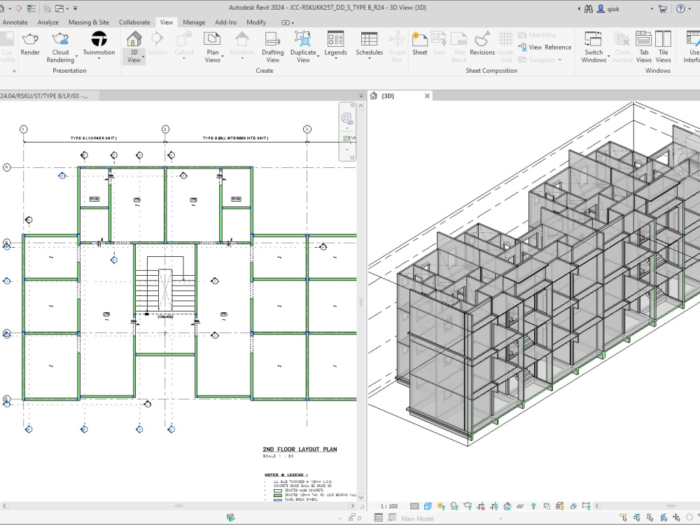 High Quality Structural BIM Model for coordination and 2D layout plan ...