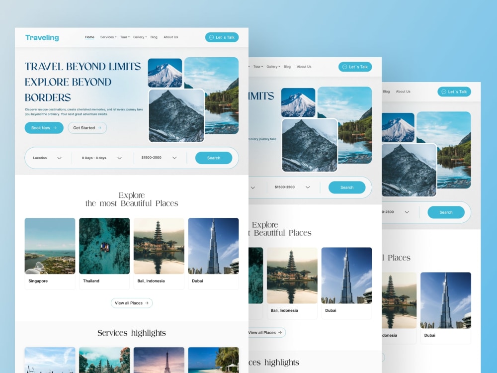 Professional modern responsive website landing page design UI UX Figma ...