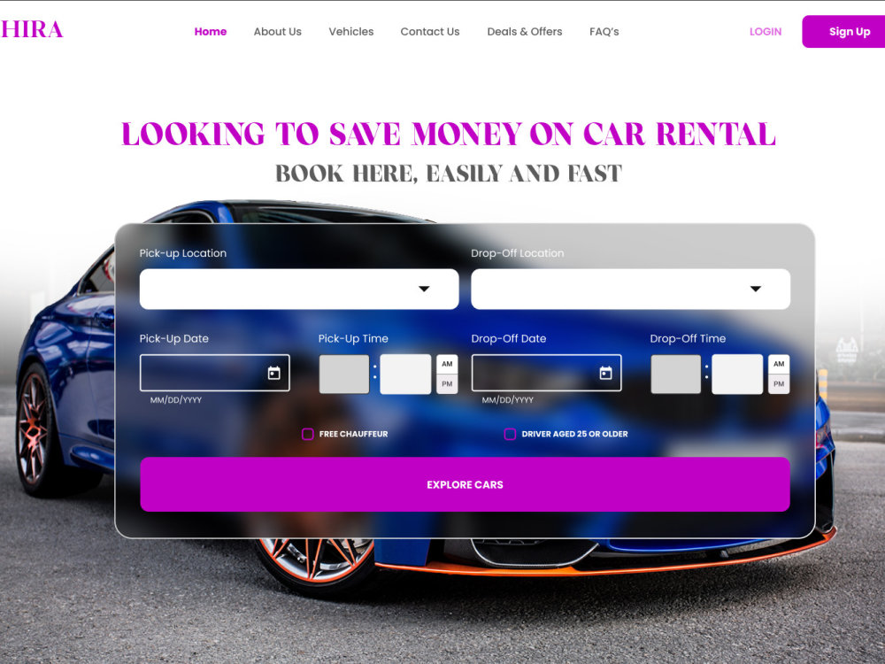 A complete Car rental Website Design (UI Design and Prototype) | Upwork