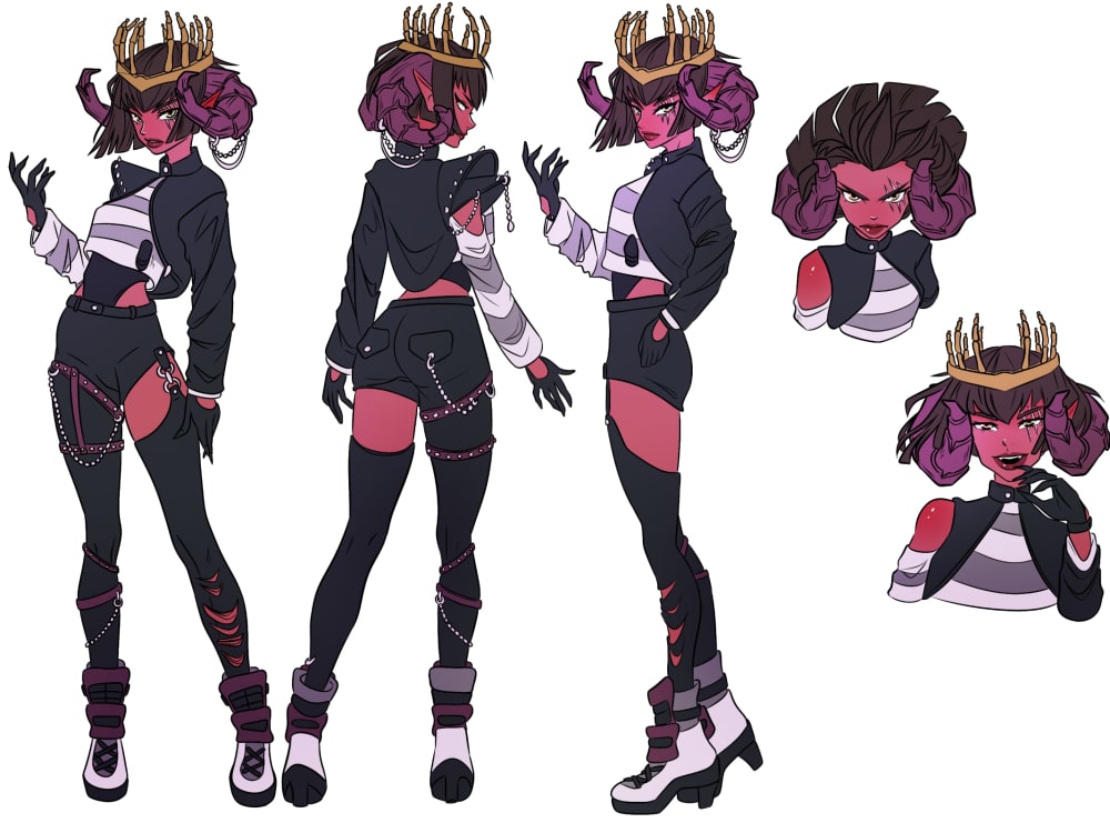2d character design with reference sheet | Upwork