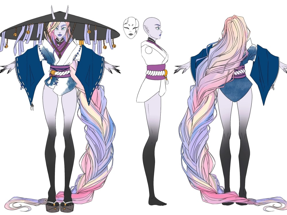 2d character design with reference sheet | Upwork