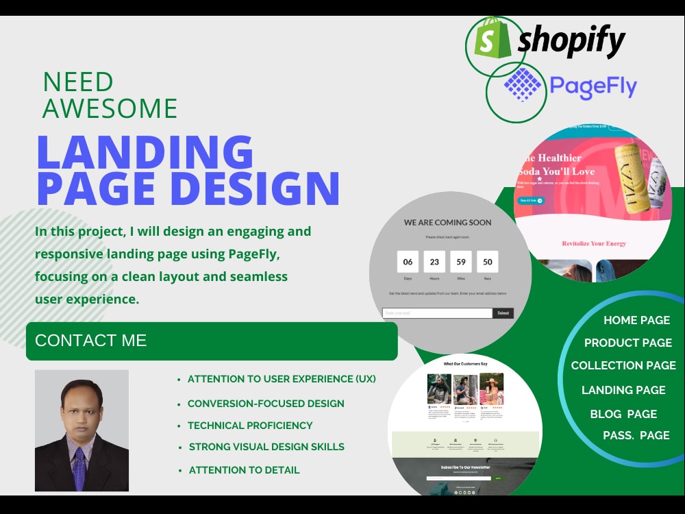 Professional Shopify Landing Page & Product Page Design using pagefly ...