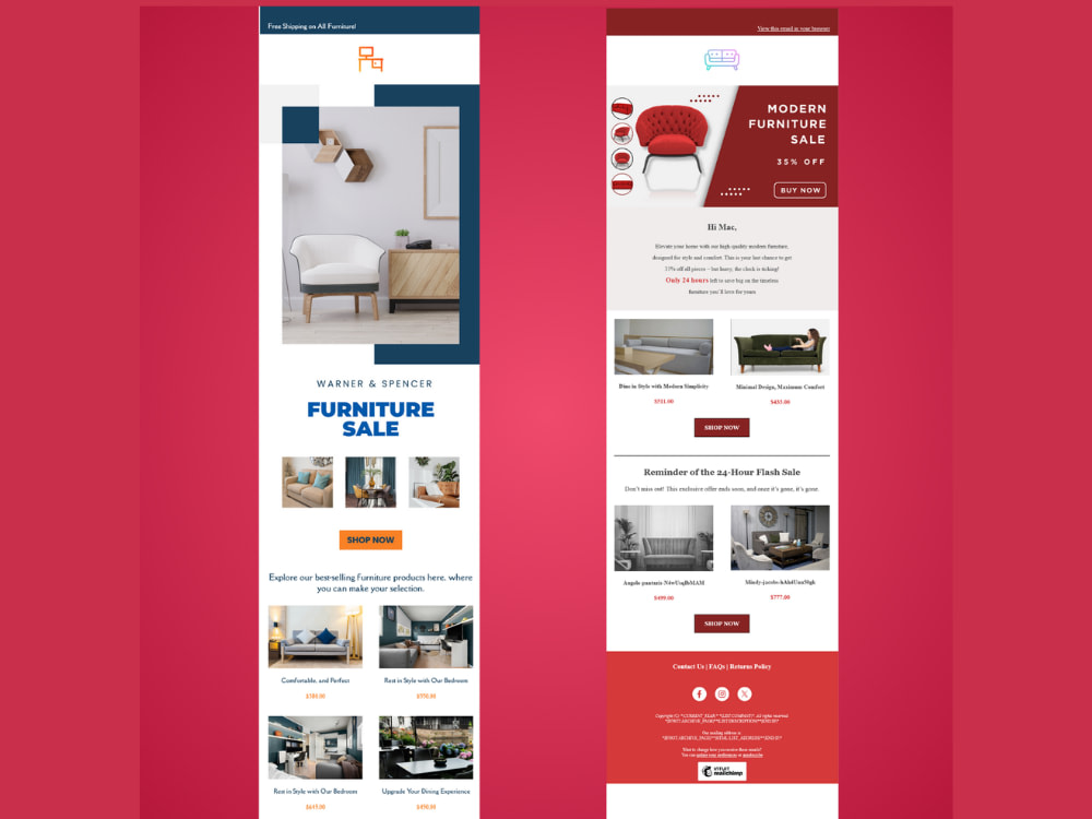 A professional Mailchimp klaviyo responsive email template design | Upwork