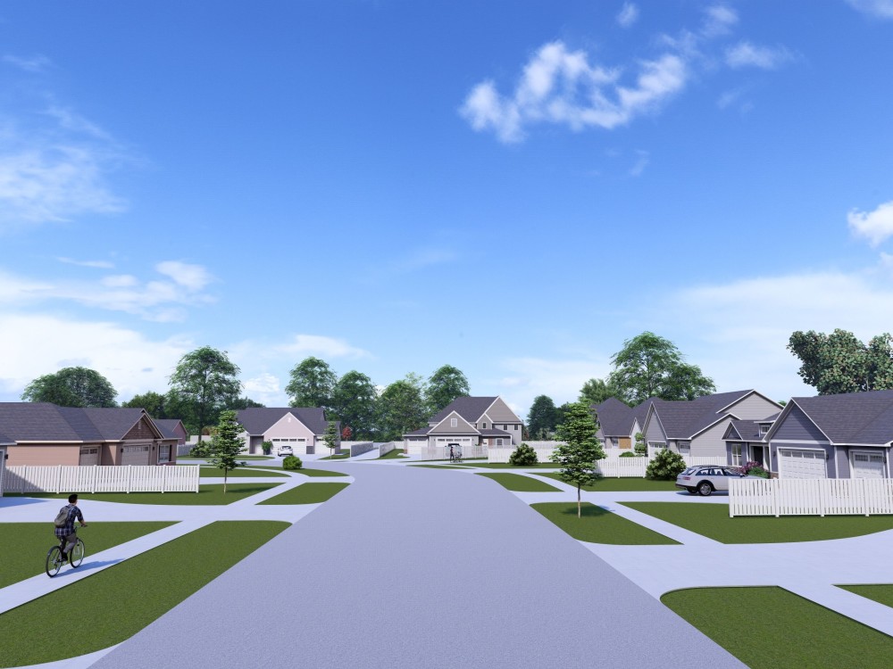 3D render and landscape of residential estate | Upwork