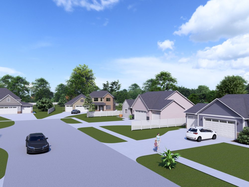 3D render and landscape of residential estate | Upwork