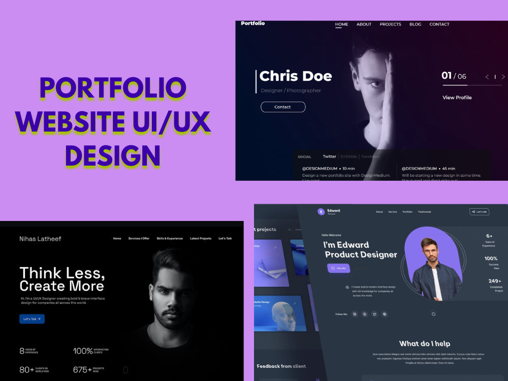 Portfolio Website UI/UX Design | Creative Portfolio | Responsive Design ...