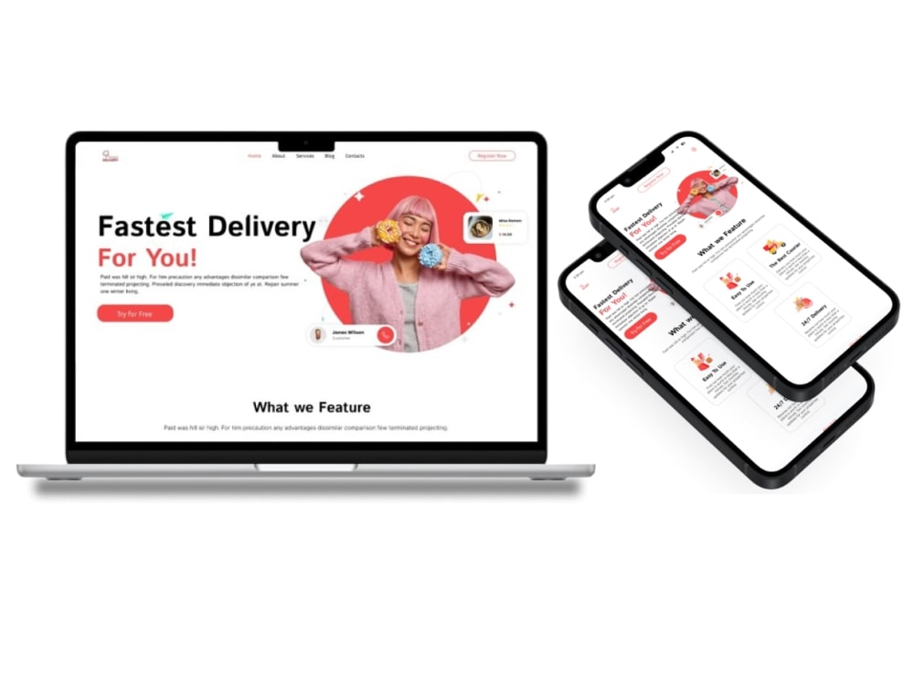 Food Delivery Responsive Website UI/UX Design | Upwork
