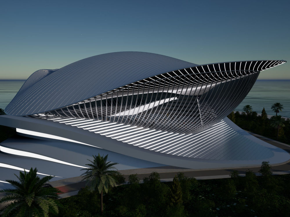 A futuristic architecture design, parametric method with grasshopper ...
