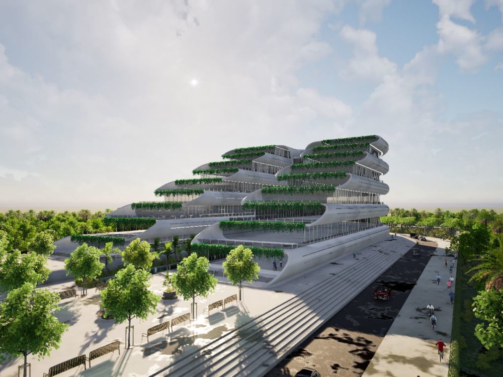 A futuristic architecture design, parametric method with grasshopper ...