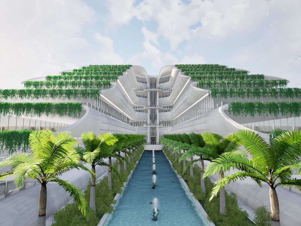 A futuristic architecture design, parametric method with grasshopper ...