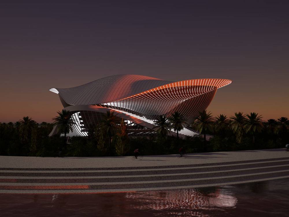 A futuristic architecture design, parametric method with grasshopper ...
