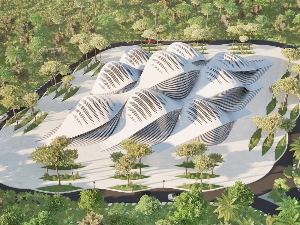 A futuristic architecture design, parametric method with grasshopper ...