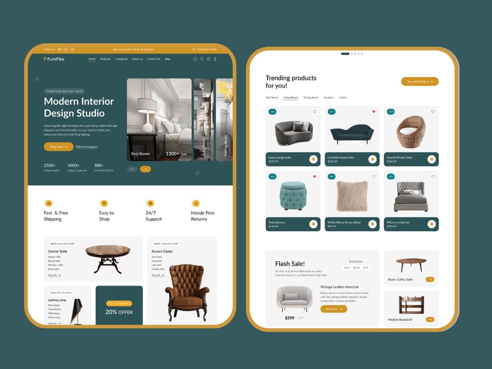 A sleek, mobile-friendly interior design website that attracts clients ...