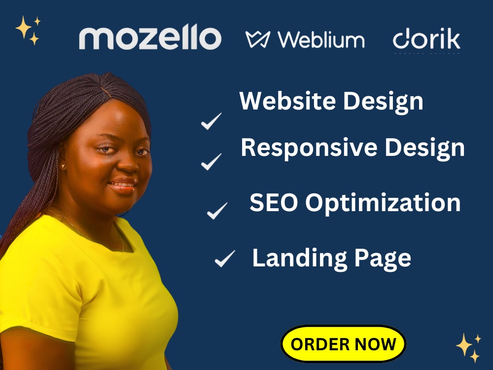 A responsive and customized website on mozello, dorik and weblium | Upwork