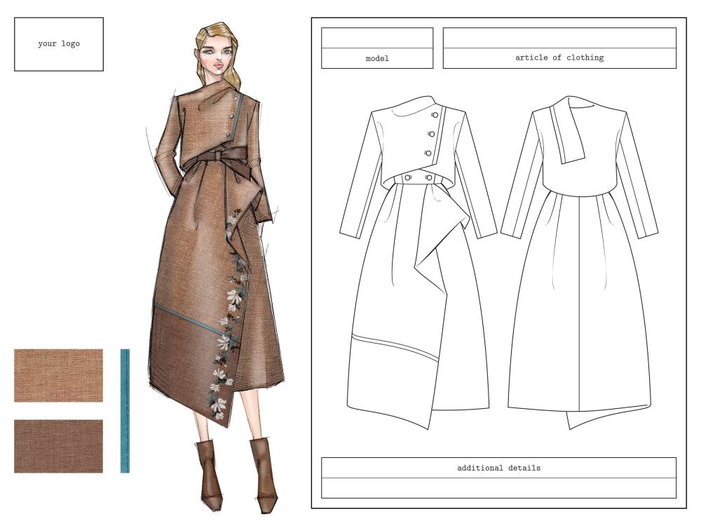 Original design complete with fashion illustration and flat sketch | Upwork