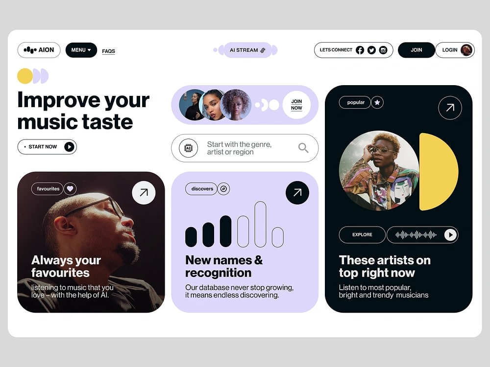 A Music & Streaming UI/UX Design for a Website on Figma | Upwork