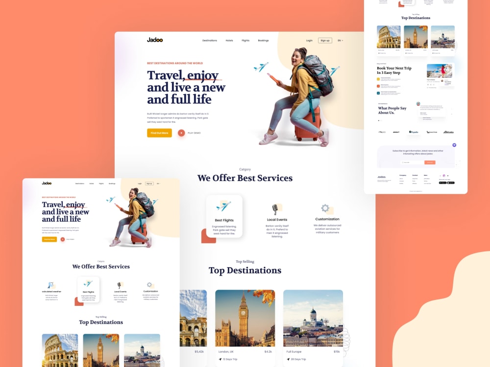 Clean professional web landing page UI UX design figma | Upwork