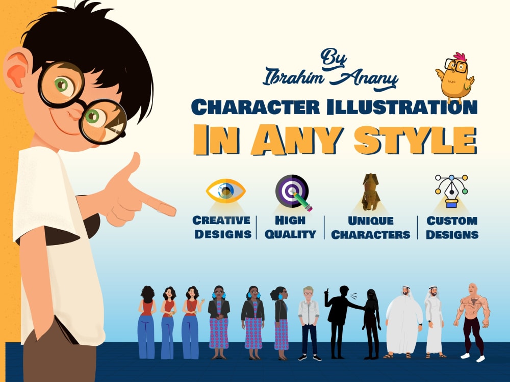 A unique and High Quality Character Illustration in Vector Style. | Upwork
