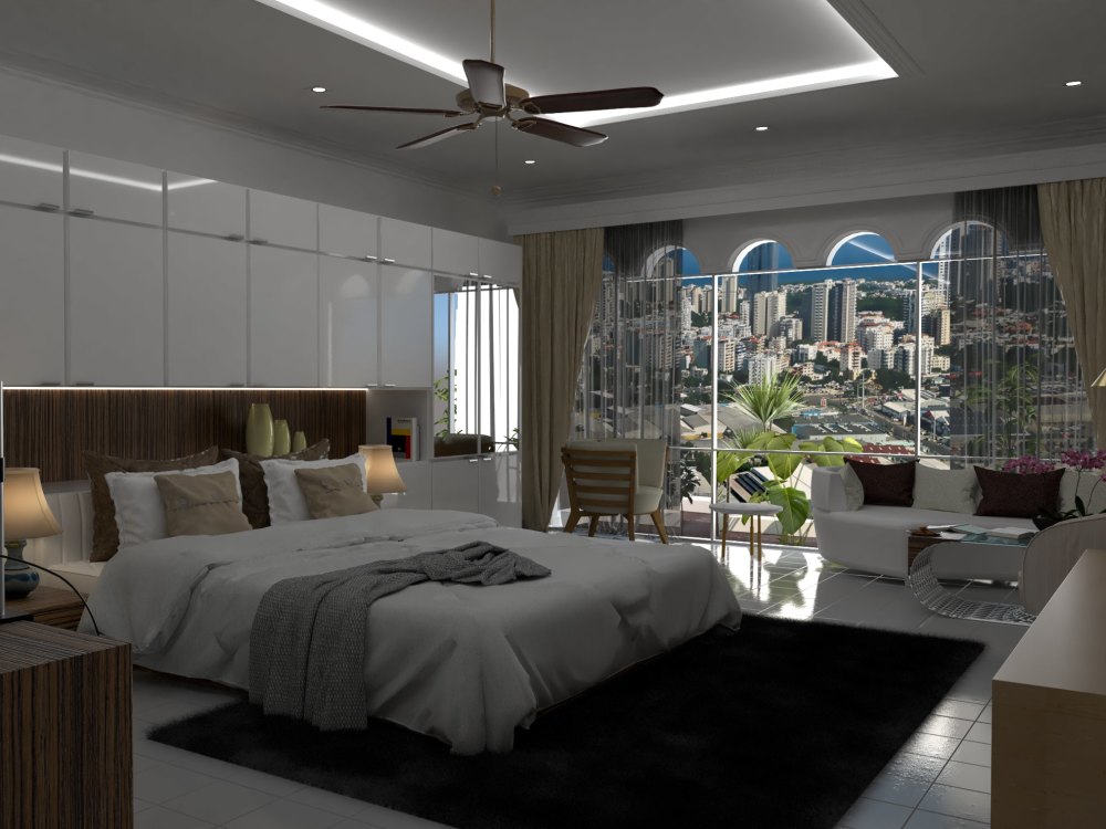 Photorealistic rendering, interior design, 3D visualization, floor ...