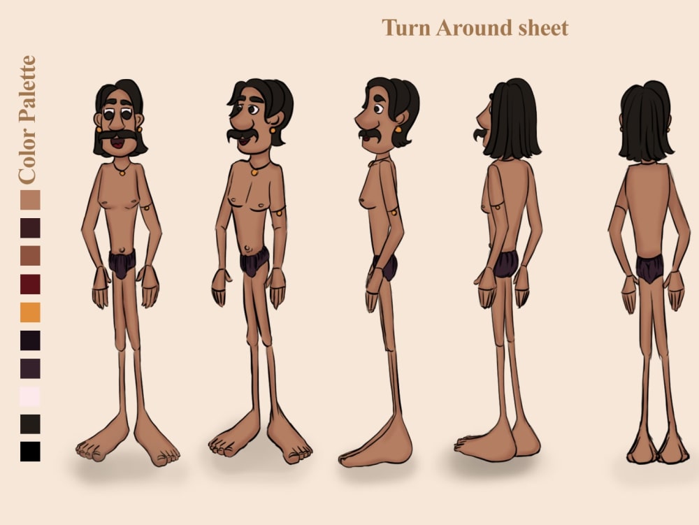 A 2D Cartoon Character Design with Expression Sheet | Upwork