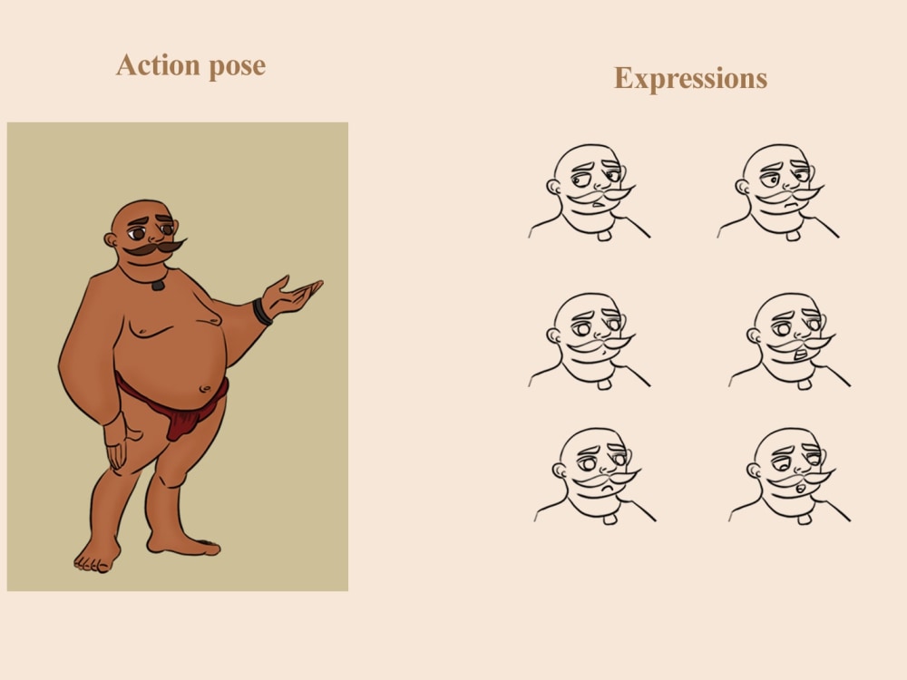 A 2D Cartoon Character Design with Expression Sheet | Upwork
