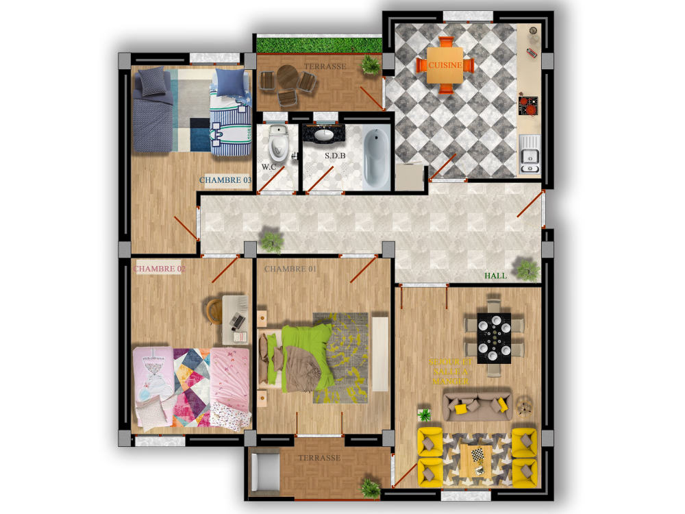 STUNNING 2D RENDERINGs FOR YOUR BASIC 2D PLAN | Upwork