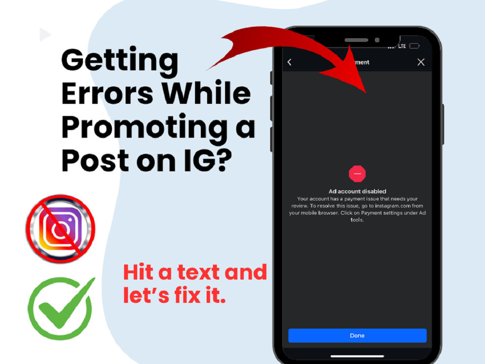 Your Instagram IG promotion issue fixed recover IG ad account errors ...