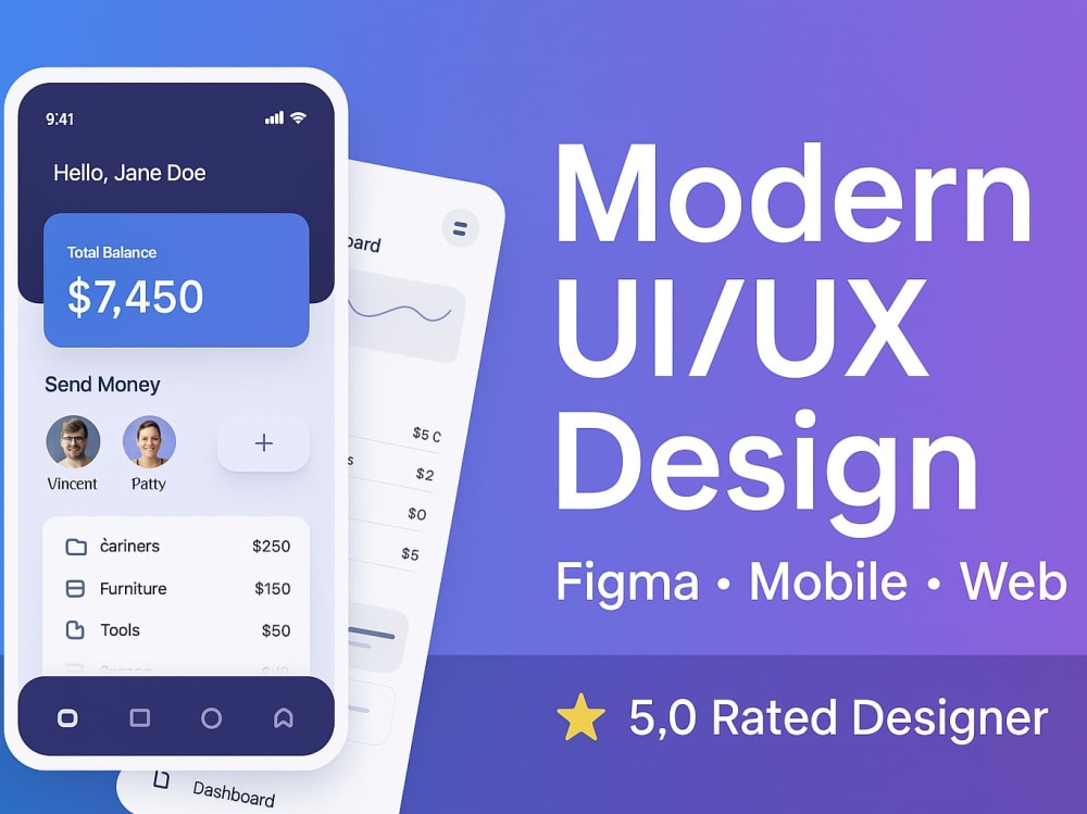 Modern UI/UX Design for Website or App | Figma Expert | Upwork