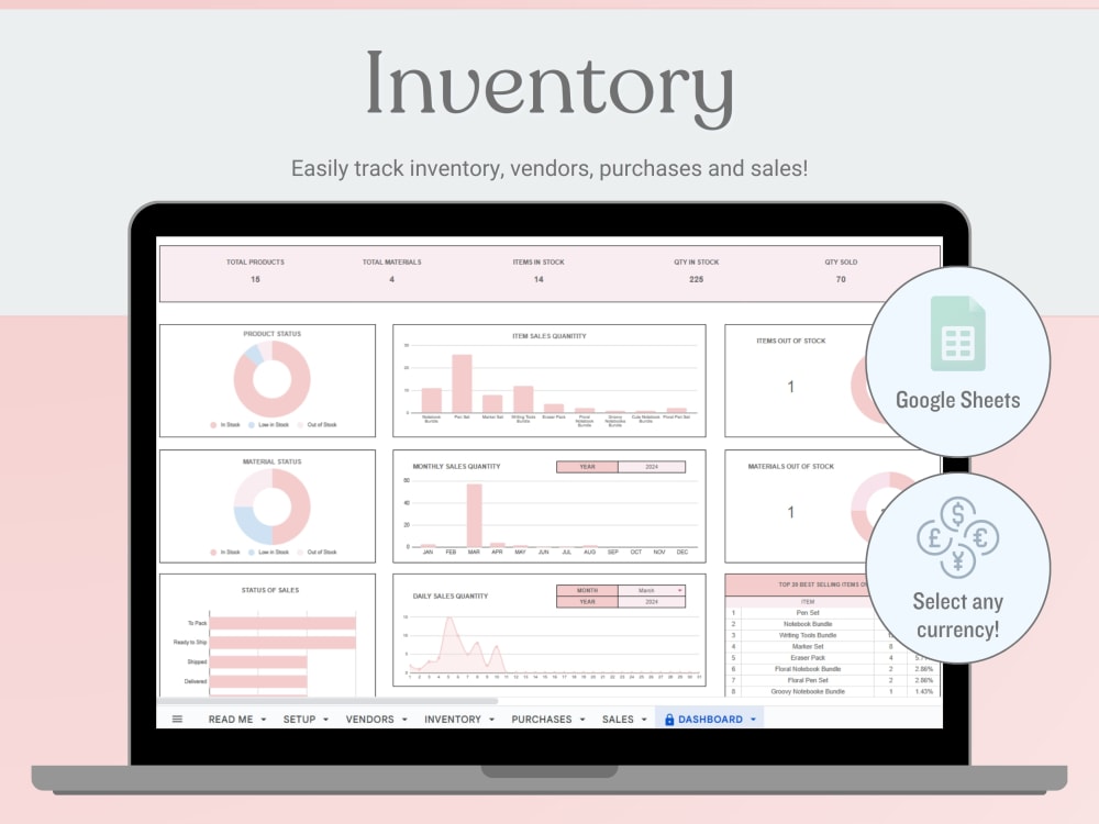 Custom Google Sheets spreadsheet tailored precisely to your business ...