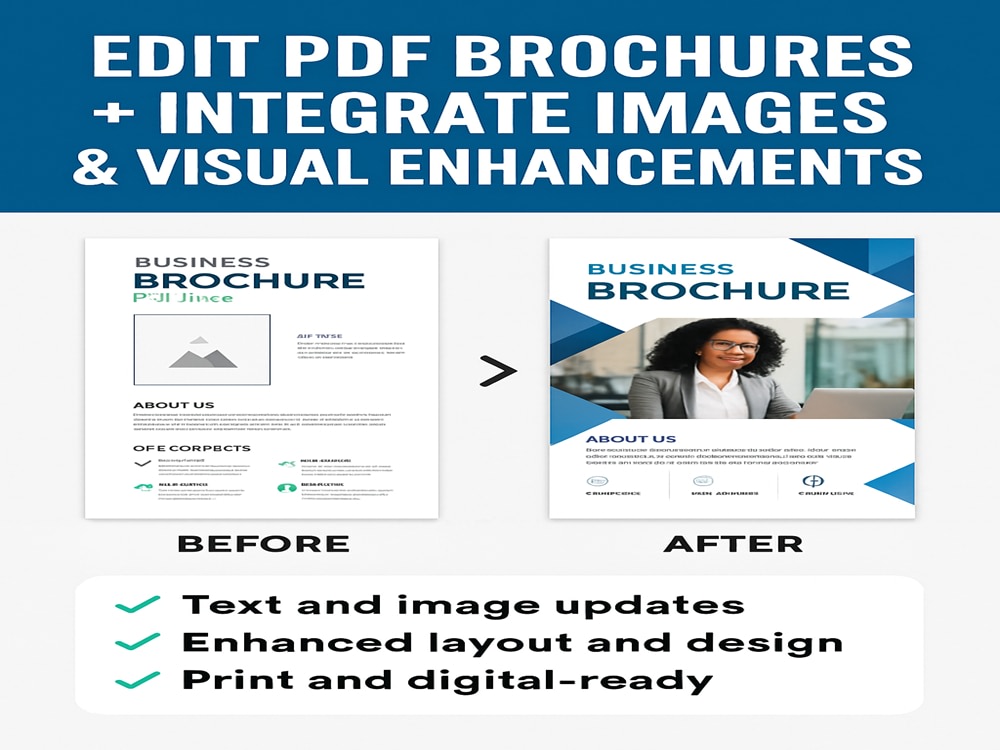 Visualsoft Brochure.pdf Edit PDF Brochures + Integrate Images & Visual Enhancements | Upwork